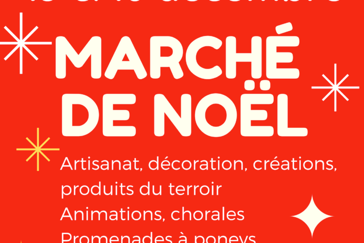 Kébologo présente l'affiche du marché de Noël 2018 dans le château de Gordes, Vaucluse. Stand de T-shirt design Kébologo sur place.